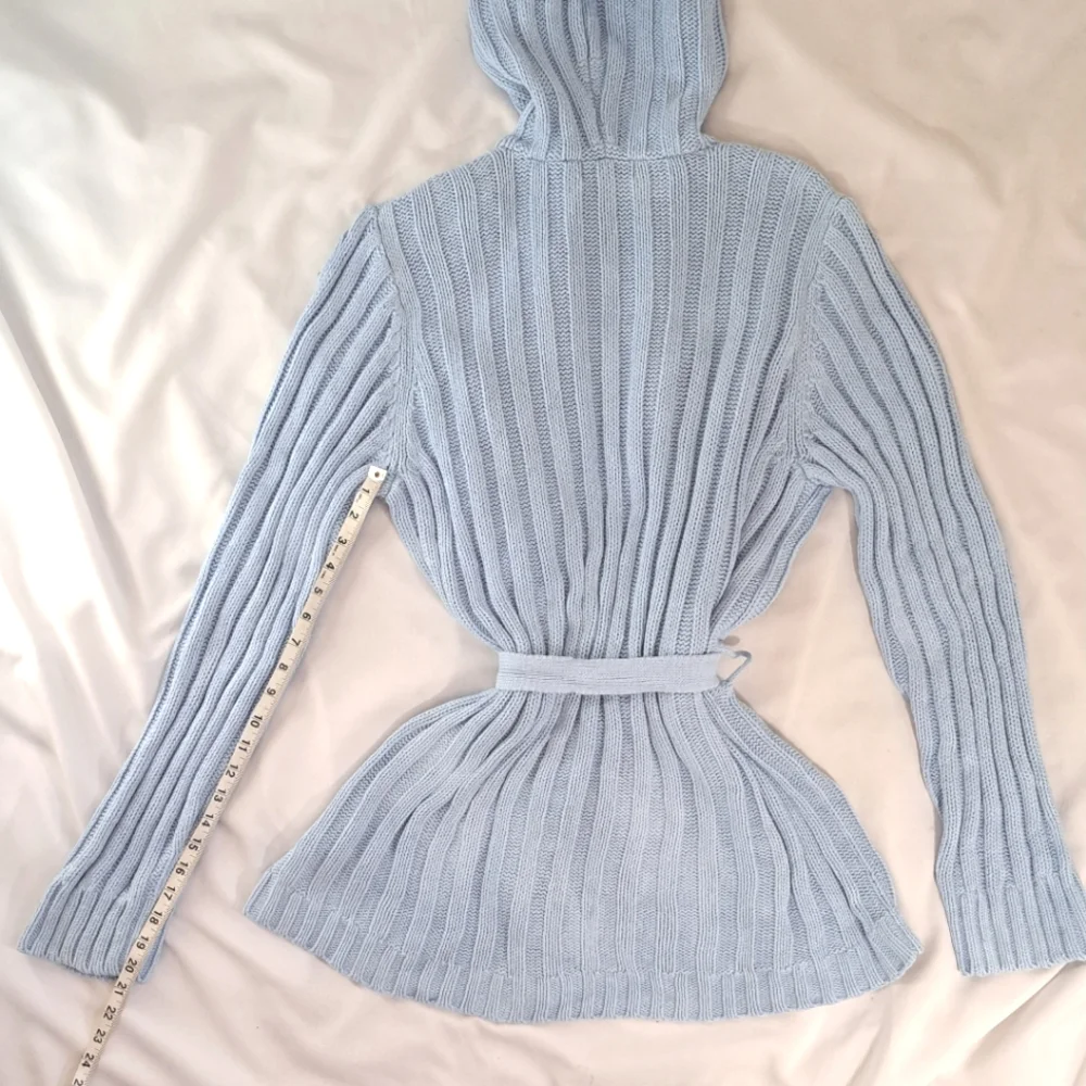 VENEZIA Jeans Co. Cableknit Belted Robe Cardigan Sweater with Hoodie - Picture 10 of 15